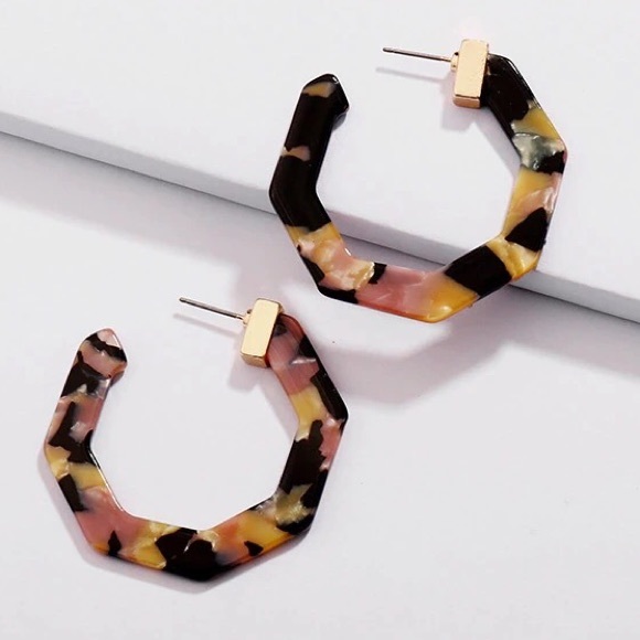 BaubleBar Jewelry - Octagon Resin Hoop Earrings